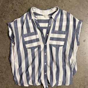 Blue and White Stripped Top from Lucky, Size L